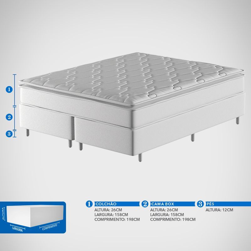 Conjunto Box Queen Mola Probel Prohotel Comfort (158x198x52cm)-1744827468135