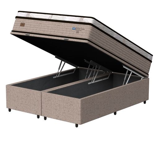 Kit Box Baú Bipartido Queen + Colchão Mola Probel Prohotel Casa