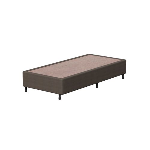 Base Box Solteirão Probel Luxo Suede Marrom (100x200x26cm)