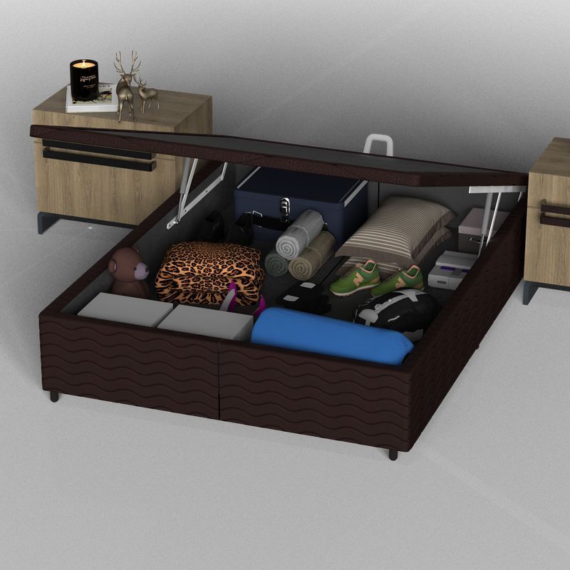 Box Baú Casal Bipartido Probel Luxo Tela-1765824707661