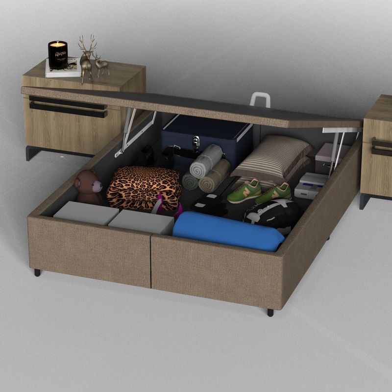 Box Baú Queen Bipartido Probel Luxo Suede-1765828163785