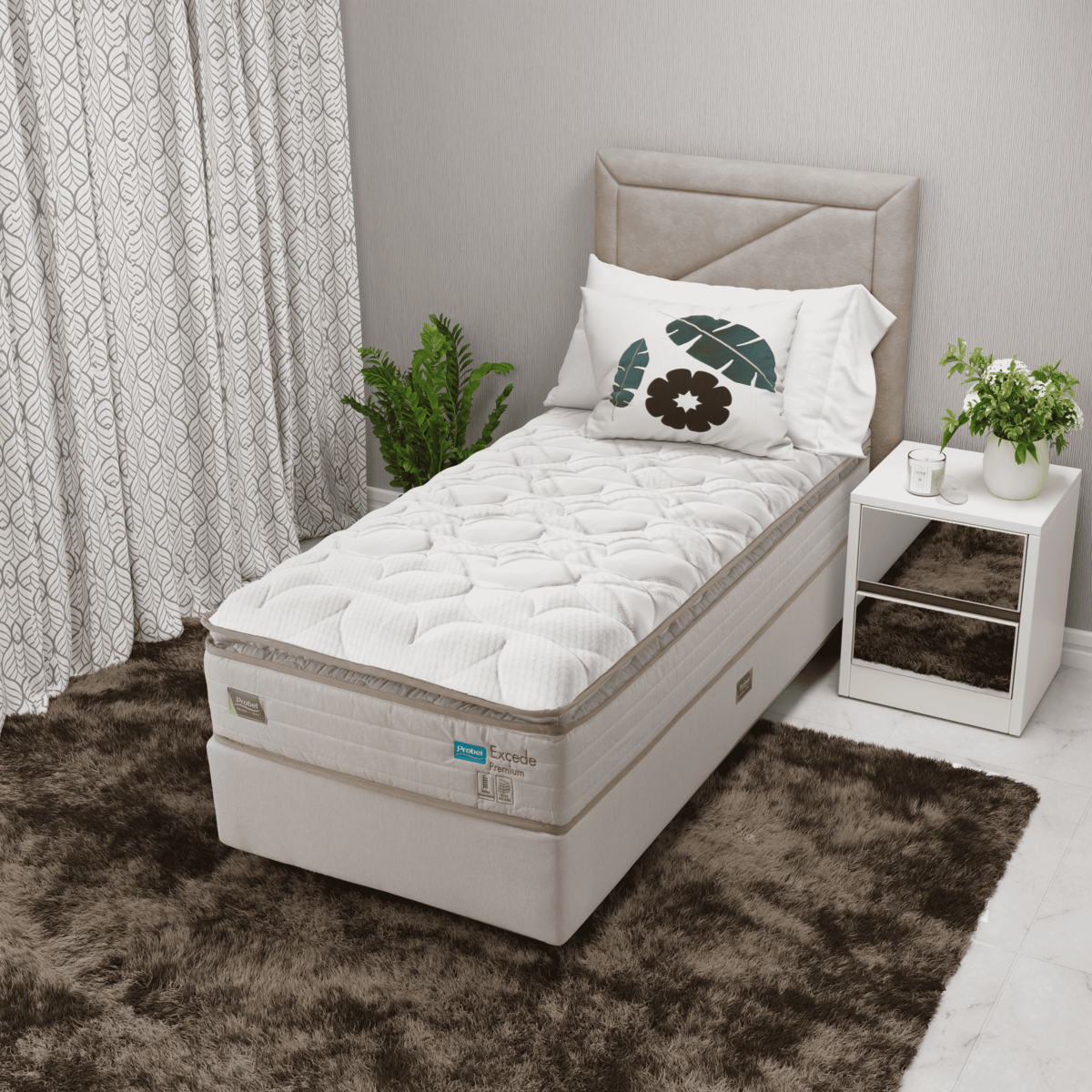 Conjunto Box Solteiro Mola Ensacada Probel Excede Premium
