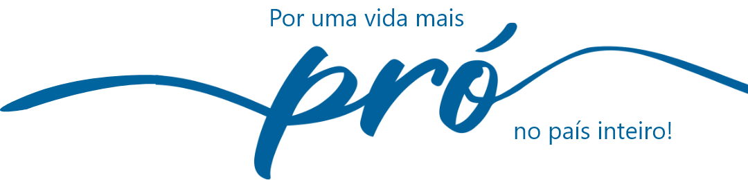um logotipo azul e branco com as palavras pro